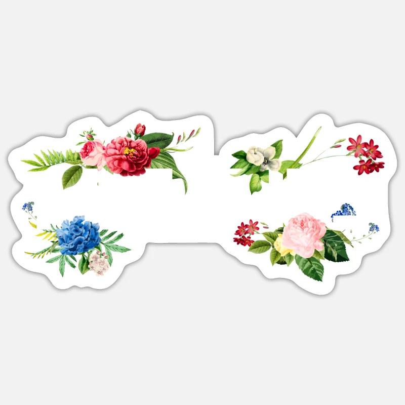 Robot Robotics Engineer Flower - Sticker size S (10 x 10 cm) - white matte