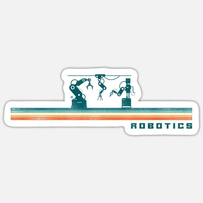 Robot Robotics Engineer Retro - Sticker Größe S (10 x 10 cm) - Mattweiß