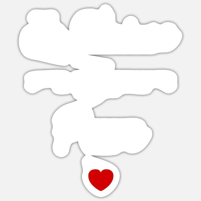 Je t'aime ma puce - Sticker taille S (10 x 10 cm) - blanc mat