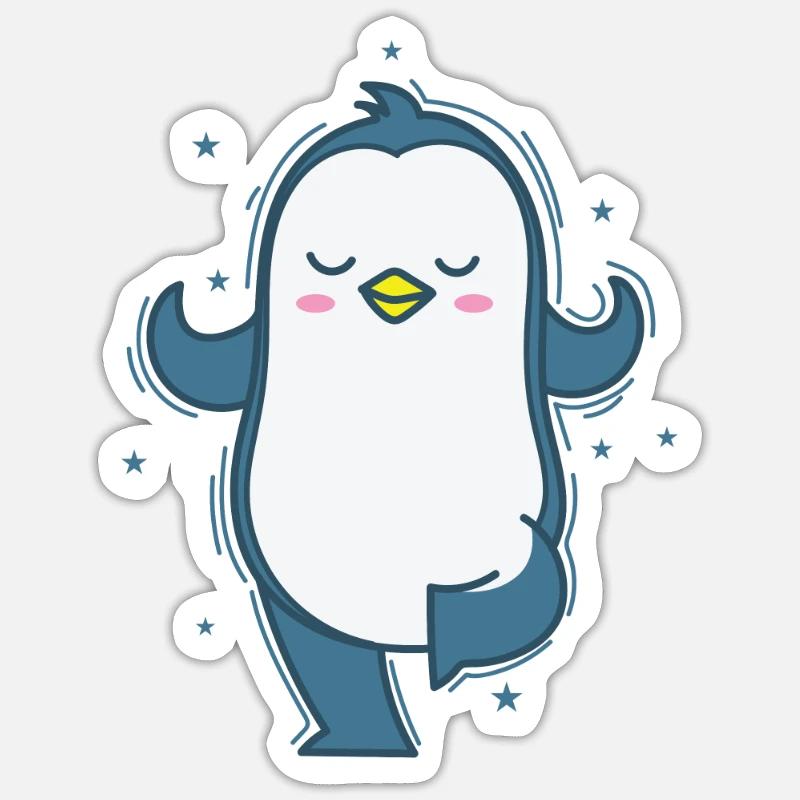 Pinguin beim Joga oder Meditieren Antarktis Sticker Größe S (10 x 10 cm)