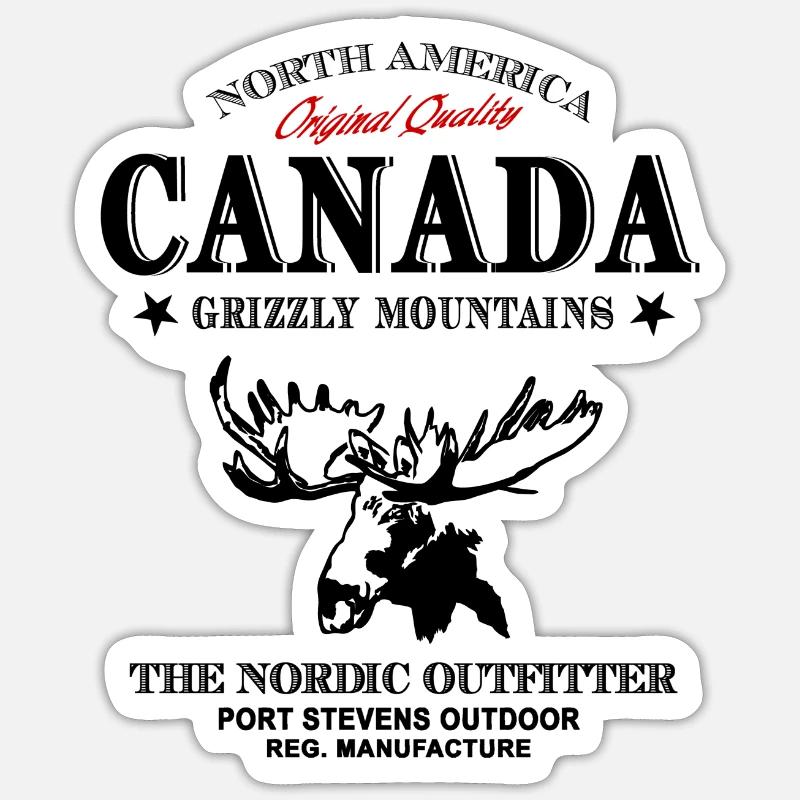 Canada - Élan - Sticker taille S (10 x 10 cm) - blanc mat