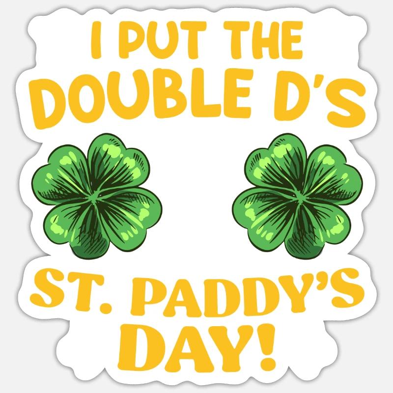 Double D à St Paddys Day Saint-Patrick Sticker taille S (10 x 10 cm)