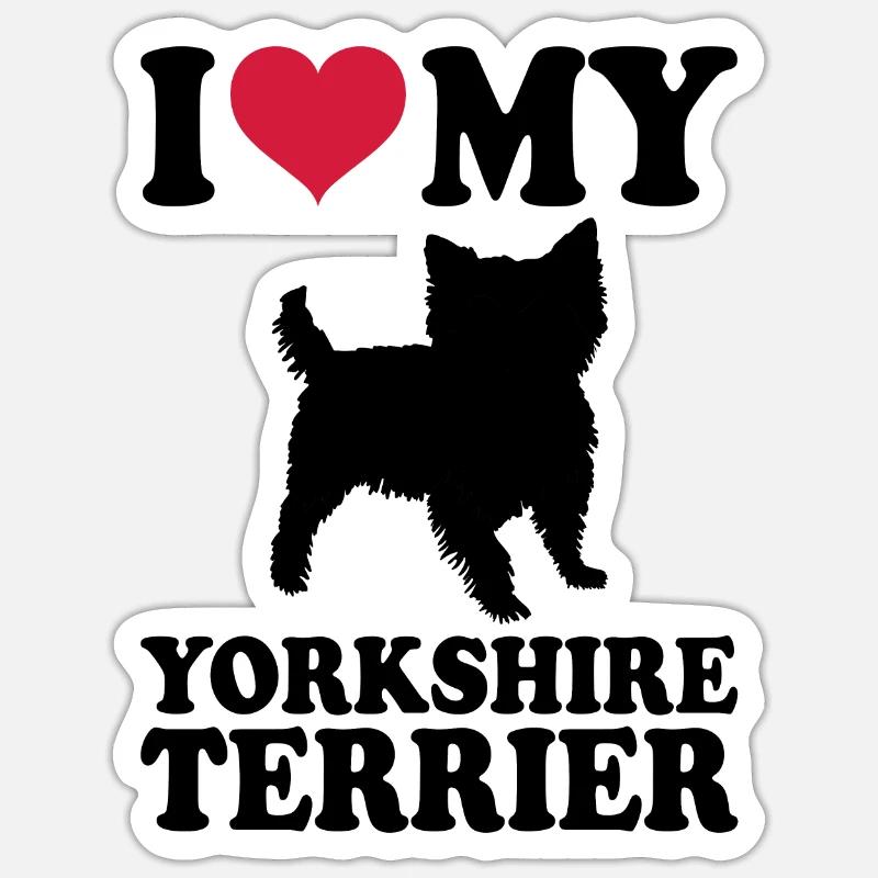 Yorkshire Terrier - Sticker Größe S (10 x 10 cm) - Mattweiß