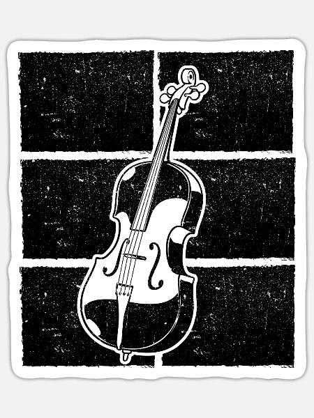 Cello Cellospieler Cellist - Sticker Größe S (10 x 10 cm) - Mattweiß