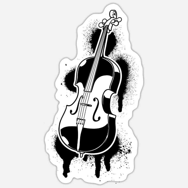 Cello Cellospieler Cellist - Sticker Größe S (10 x 10 cm) - Mattweiß