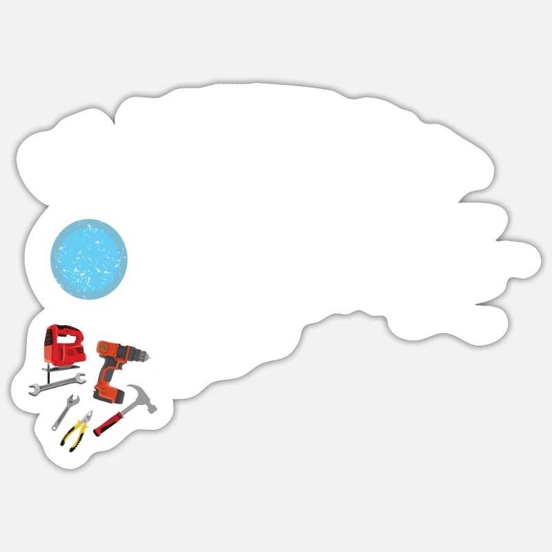 Heimwerker Geschenkidee Handwerker - Sticker Größe S (10 x 10 cm) - Mattweiß