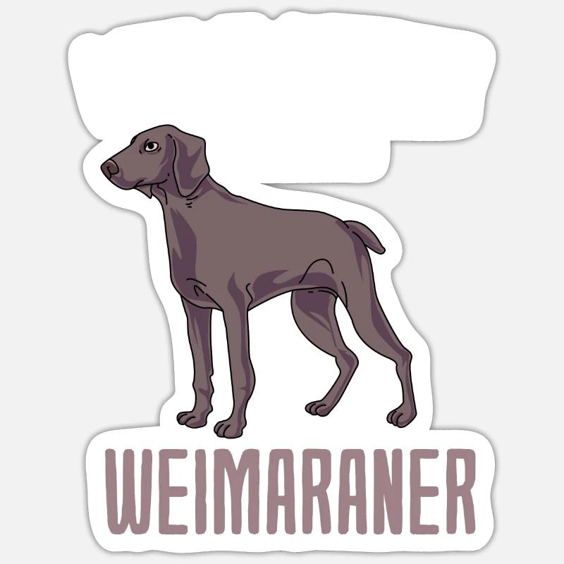 Weimaraner - Sticker taille S (10 x 10 cm) - blanc mat