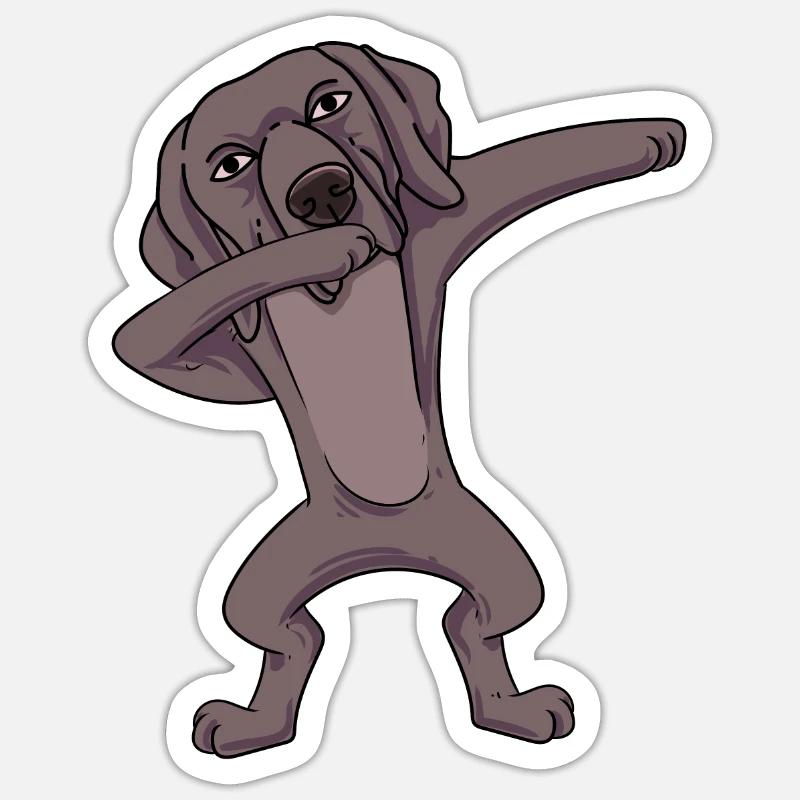 Weimaraner - Sticker Größe S (10 x 10 cm) - Mattweiß