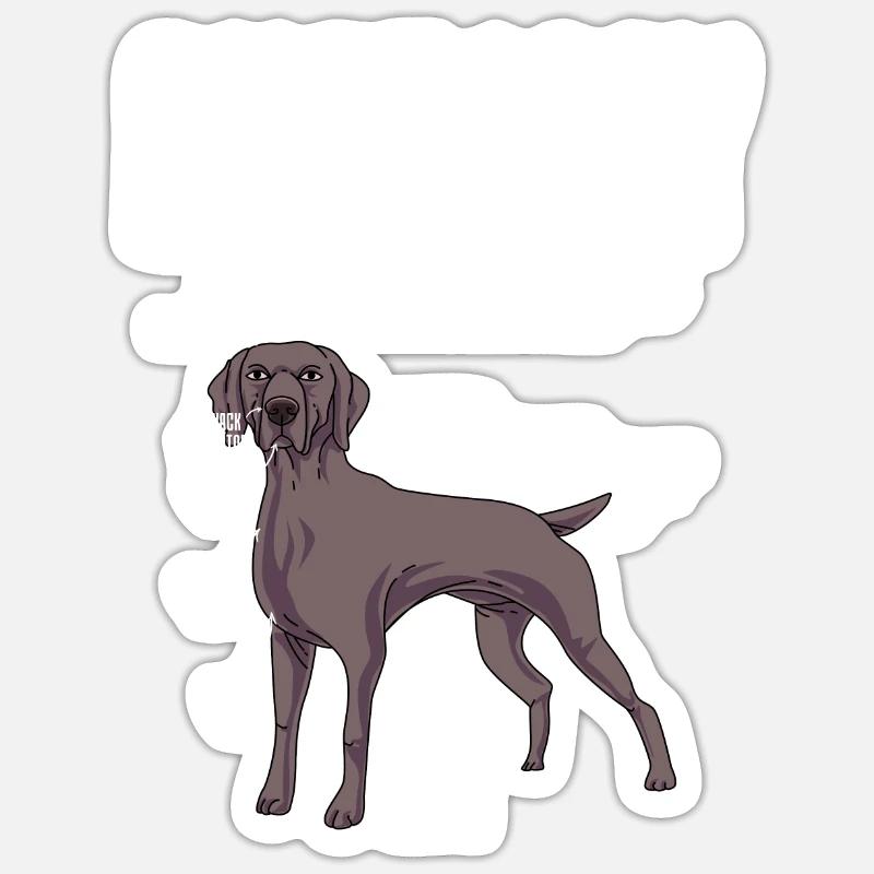 Weimaraner - Sticker Größe S (10 x 10 cm) - Mattweiß