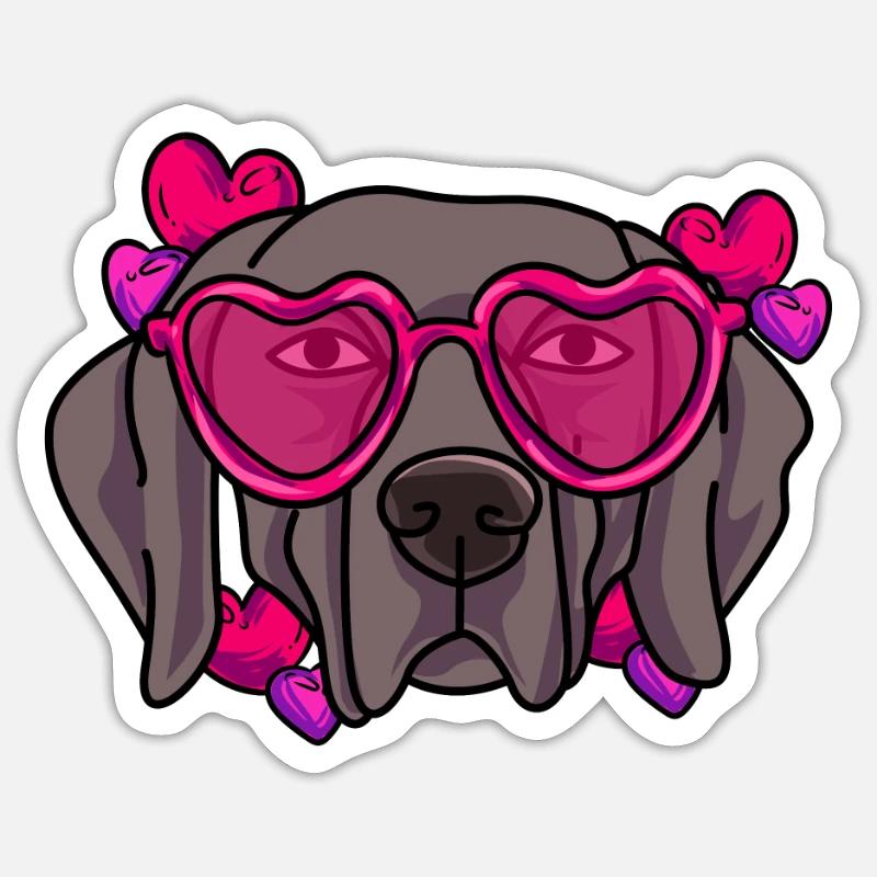Weimaraner - Sticker taille S (10 x 10 cm) - blanc mat