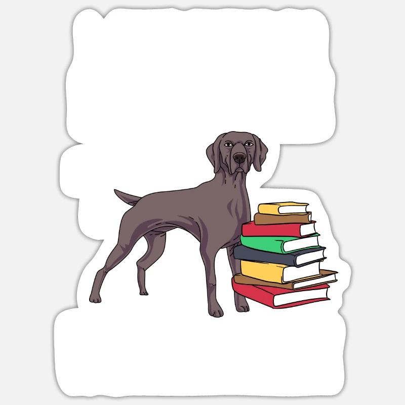 Weimaraner - Sticker taille S (10 x 10 cm) - blanc mat