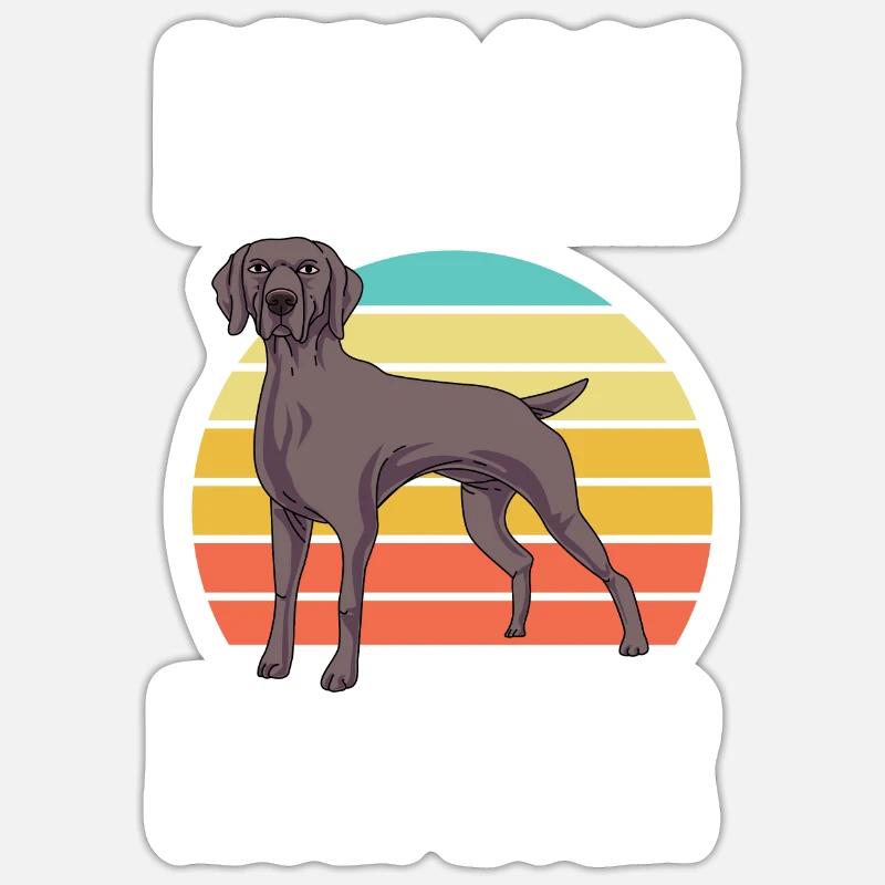 Weimaraner - Sticker Größe S (10 x 10 cm) - Mattweiß