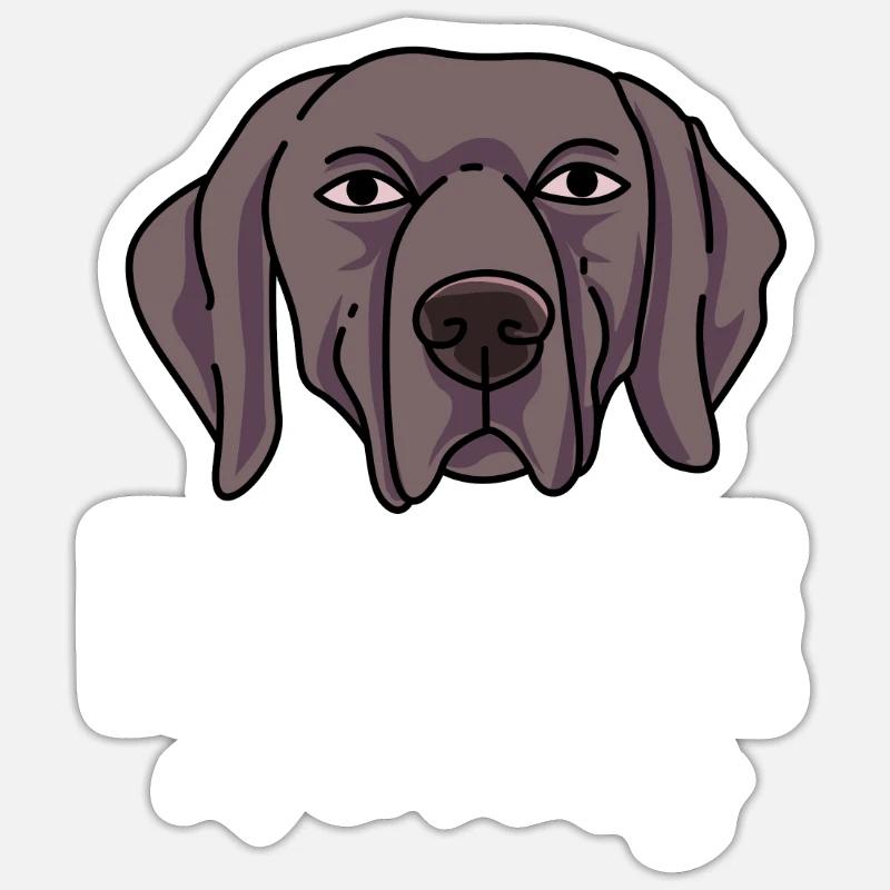 Weimaraner - Sticker size S (10 x 10 cm) - white matte
