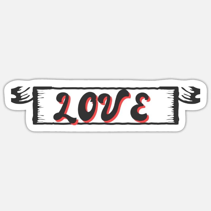 Amour - Sticker taille S (10 x 10 cm) - blanc mat