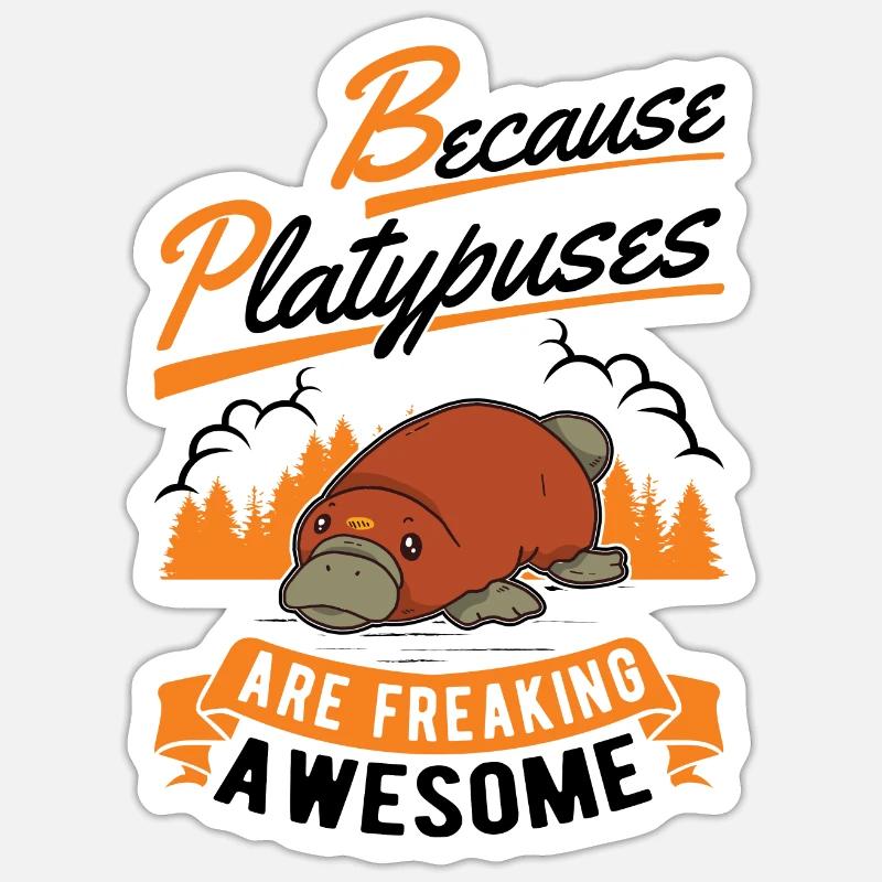 Schnabeltier Geschenk Platypus - Sticker Größe S (10 x 10 cm) - Mattweiß