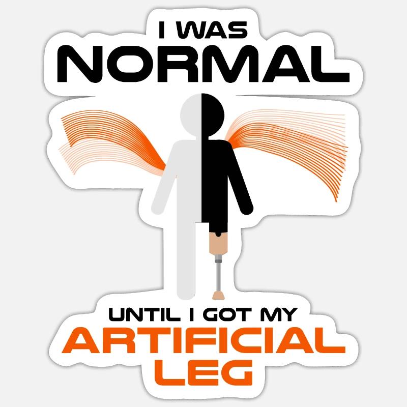 Artificial limb design for leg prosthesis - Sticker size S (10 x 10 cm) - white matte