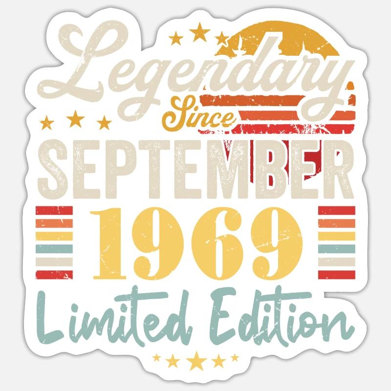 Bildunterschrift September 1969 Jubiläumsgeschenk 1969 - Sticker Größe S (10 x 10 cm) - Mattweiß