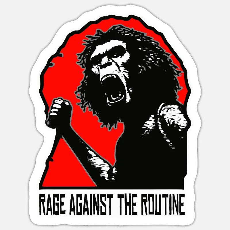 Homo erectus - Anger against routine - Sticker size S (10 x 10 cm) - white matte
