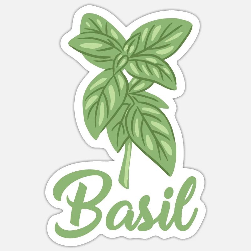 Basilic - Sticker taille S (10 x 10 cm) - blanc mat