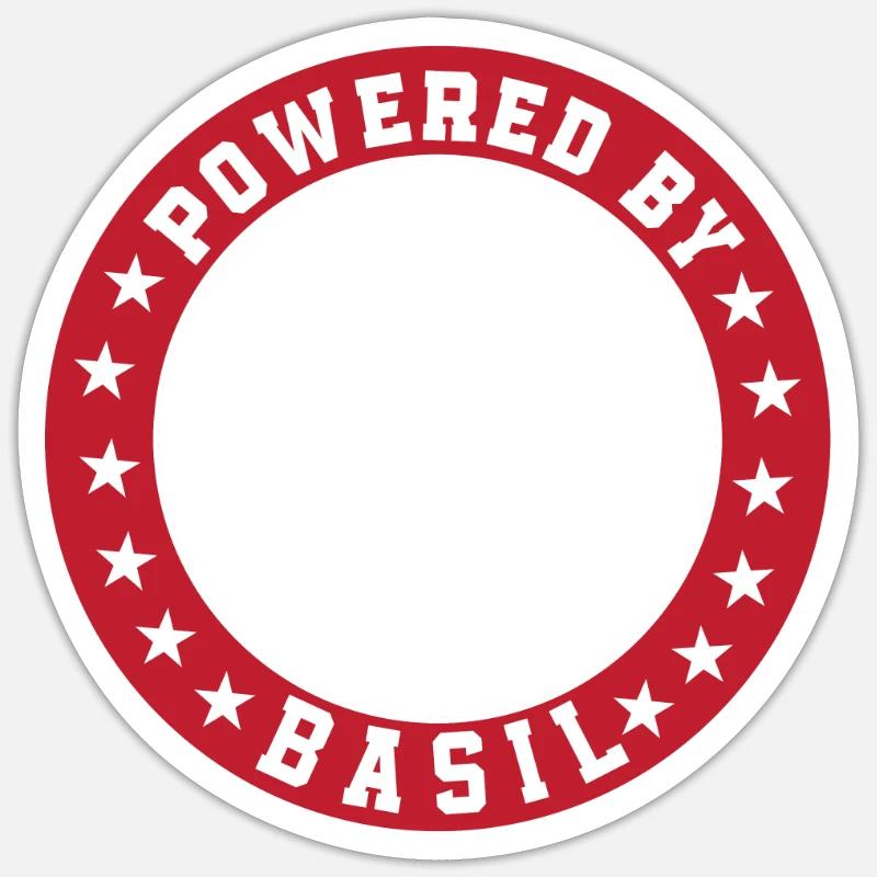 Powered by basil Sticker size S (10 x 10 cm)