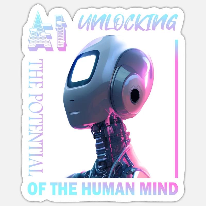 Unlocking Potential with AI - Sticker size S (10 x 10 cm) - white matte