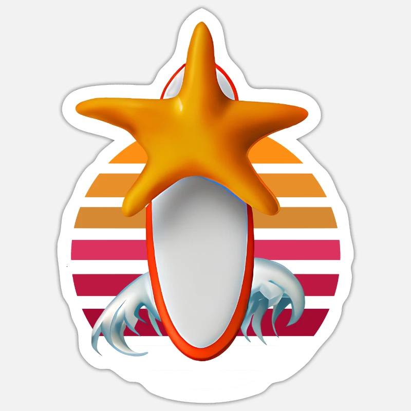 Planche de surf Starfish - Sticker taille S (10 x 10 cm) - blanc mat