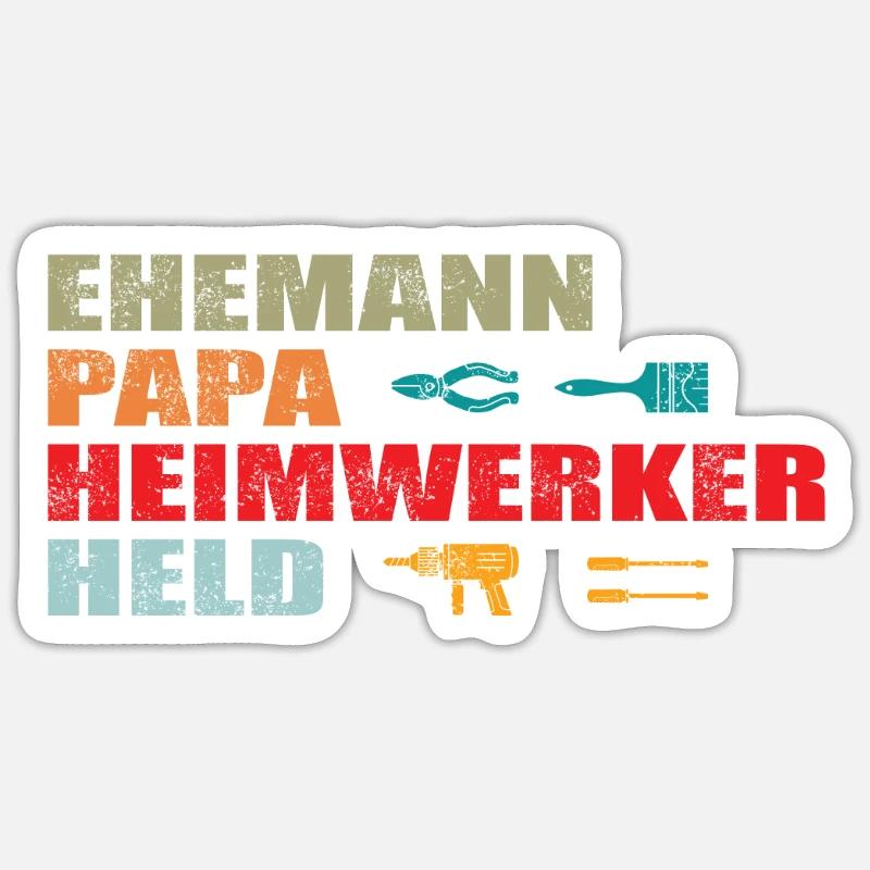 Heimwerker Geschenkidee Handwerker - Sticker Größe S (10 x 10 cm) - Mattweiß
