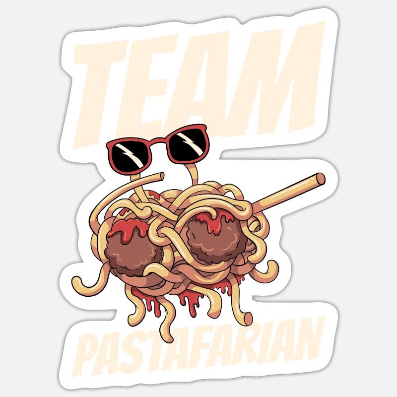 Dab Flying Spaghetti Monster - Sticker taille S (10 x 10 cm) - blanc mat