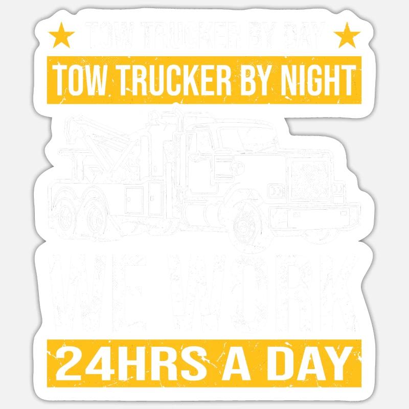 Abschleppwagen | Abschlepper Auto Panne Geschenke - Sticker Größe S (10 x 10 cm) - Mattweiß
