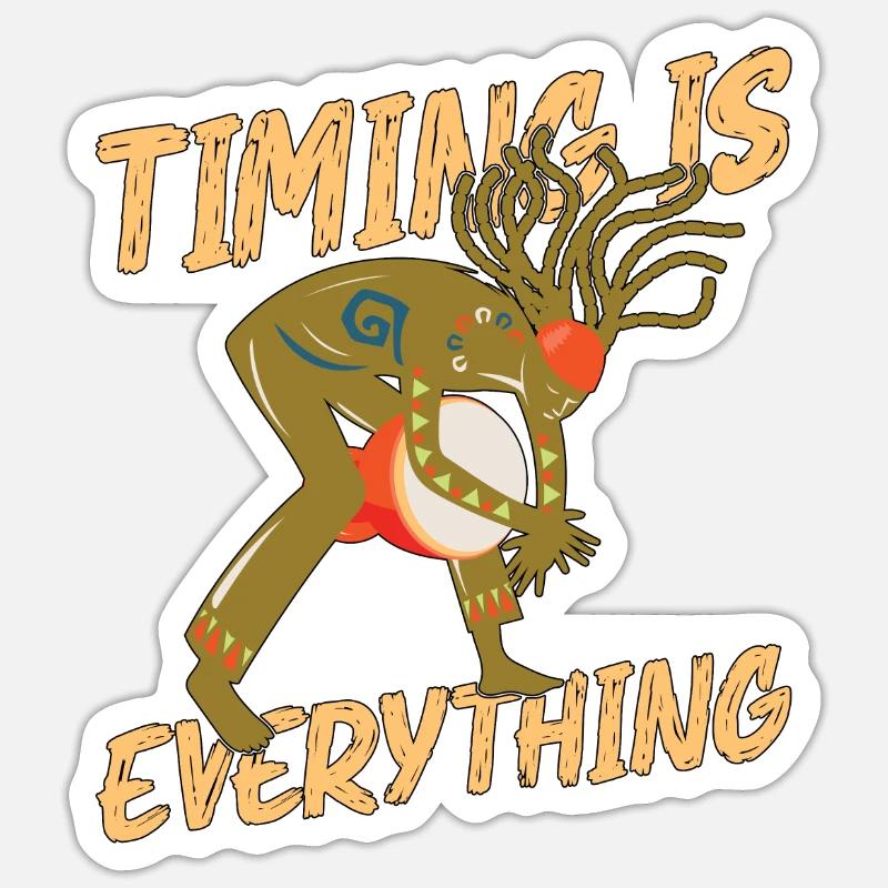 Djembe Timing Is Everything Drumming Djembe Player Sticker size S (10 x 10 cm)