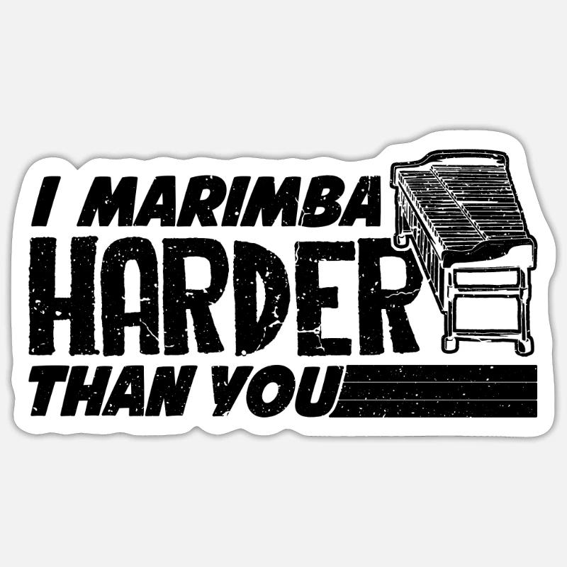 I Marimba Harder Retro Percussion Marimba Player - Sticker Größe S (10 x 10 cm) - Mattweiß