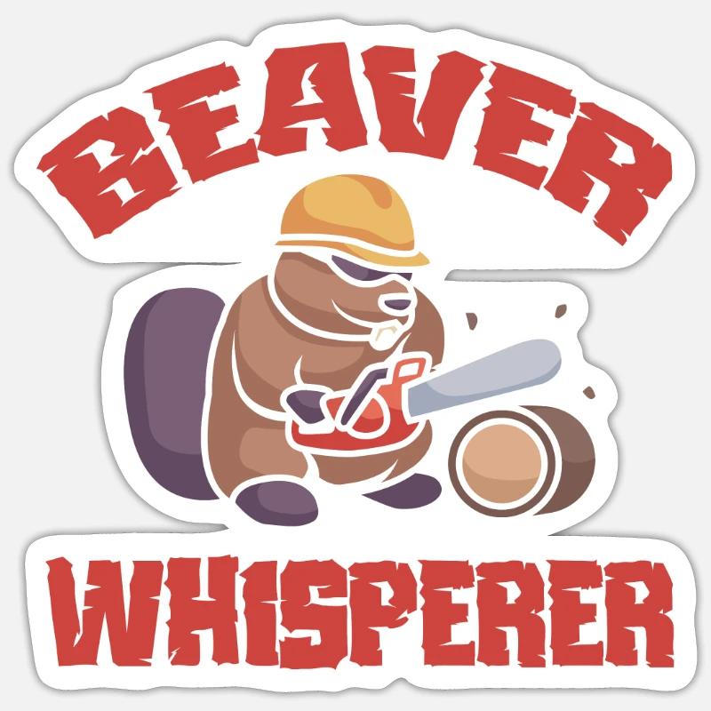 Beaver Nutria - Sticker taille S (10 x 10 cm) - blanc mat