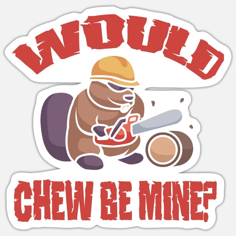 Beaver Nutria - Sticker taille S (10 x 10 cm) - blanc mat