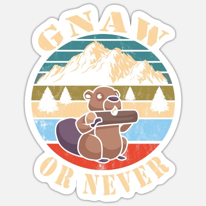 Biber Nutria - Sticker Größe S (10 x 10 cm) - Mattweiß