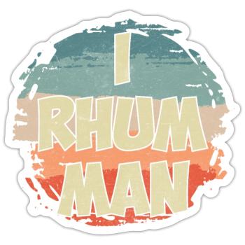 I rum man - Sticker Größe S (10 x 10 cm) - Mattweiß - Vorne