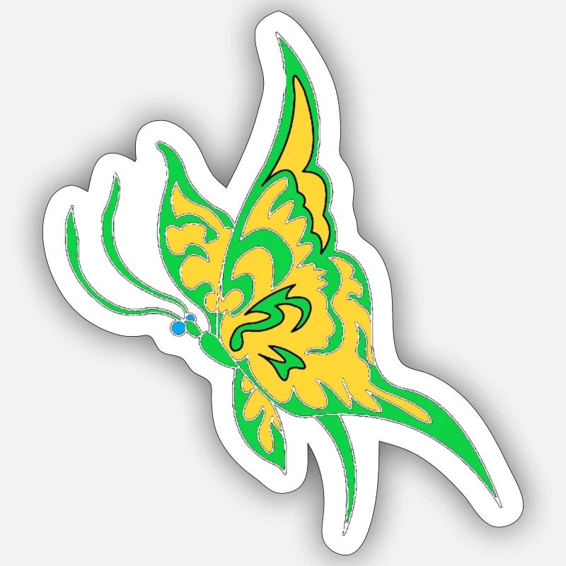 Or vert papillon de nuit Sticker taille S (10 x 10 cm)
