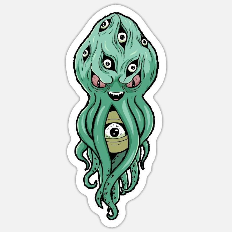 Cryptidcore Aesthetic Octopus Weirdcore Eyeballs Sticker size S (10 x 10 cm)