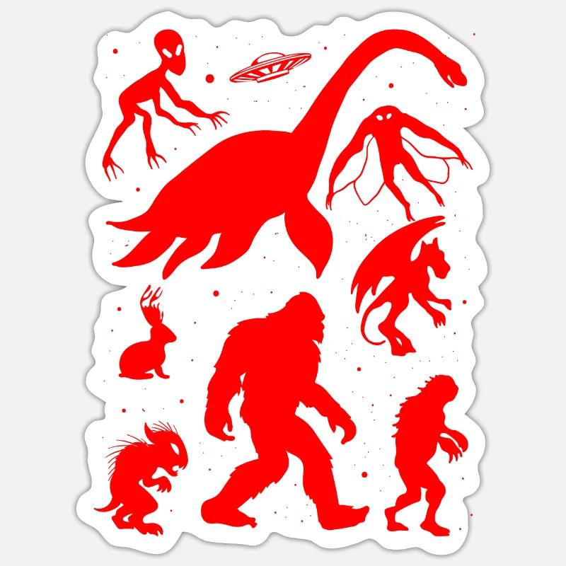 Cryptidcore Aesthetic Cryptid Monsters - Sticker Größe S (10 x 10 cm) - Mattweiß