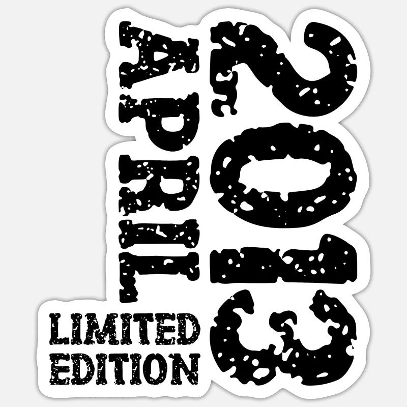 2013 April Limited Edition Geburtstag Geschenk - Sticker Größe S (10 x 10 cm) - Mattweiß