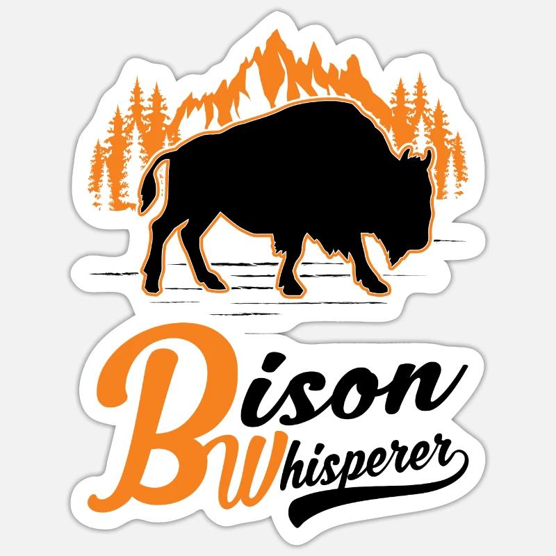 Büffelflüsterer Büffel Flüsterer Wasserbüffel - Sticker Größe S (10 x 10 cm) - Mattweiß