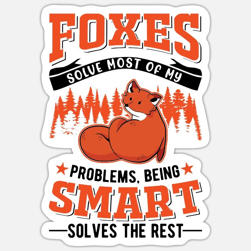 Fuchs Geschenk Rotfuchs - Sticker Größe S (10 x 10 cm) - Mattweiß