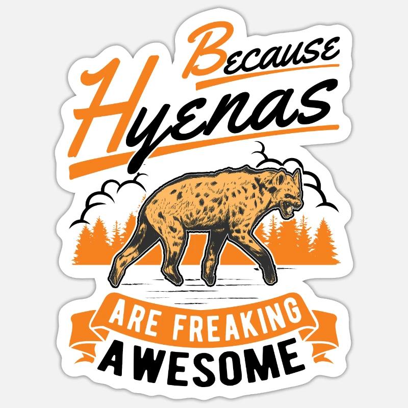 Hyäne Geschenk Erdwolf Hyena Sticker Größe S (10 x 10 cm)