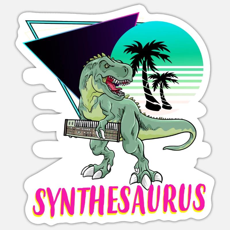 Synthesaurus T-Rex Electronic Synthesizer Sticker Größe S (10 x 10 cm)
