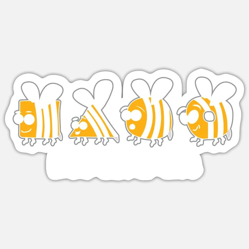 Bee Different Bienen - Sticker Größe S (10 x 10 cm) - Mattweiß