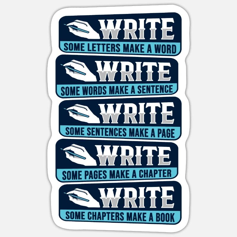 Romancier Auteur d’inspiration - Sticker taille S (10 x 10 cm) - blanc mat