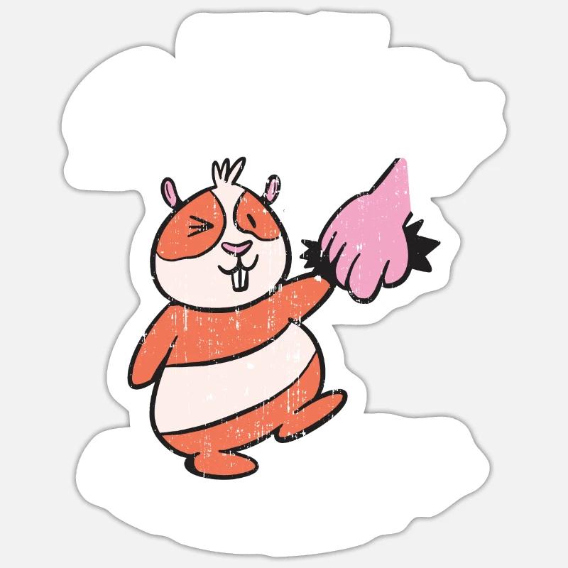 Cadeau mignon cochon d’Inde - Sticker taille S (10 x 10 cm) - blanc mat