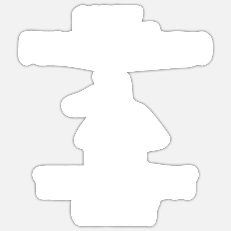 Joueurs de cricket - Sticker taille S (10 x 10 cm) - blanc mat