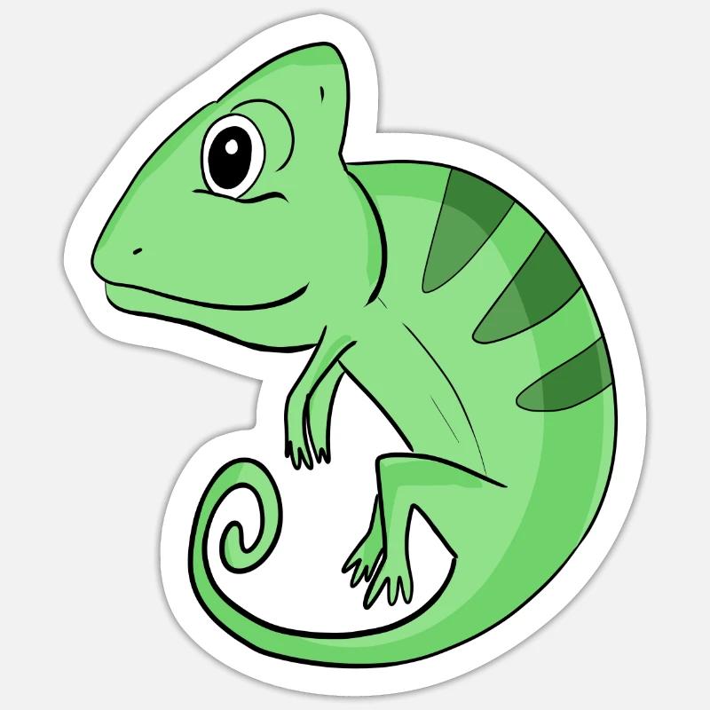 Caméléons Caméléon - Sticker taille S (10 x 10 cm) - blanc mat