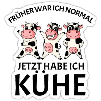Kuh Kühe Rind - Sticker Größe S (10 x 10 cm) - Mattweiß - Vorne