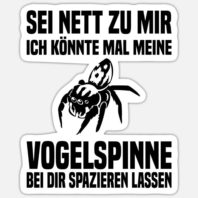 Tarentule Arachnide de compagnie - Sticker taille S (10 x 10 cm) - blanc mat